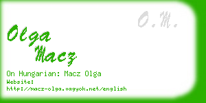 olga macz business card